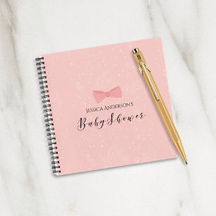 Einfach Niedliches Pink Bow Baby Shower Gästebuch Notizblock
