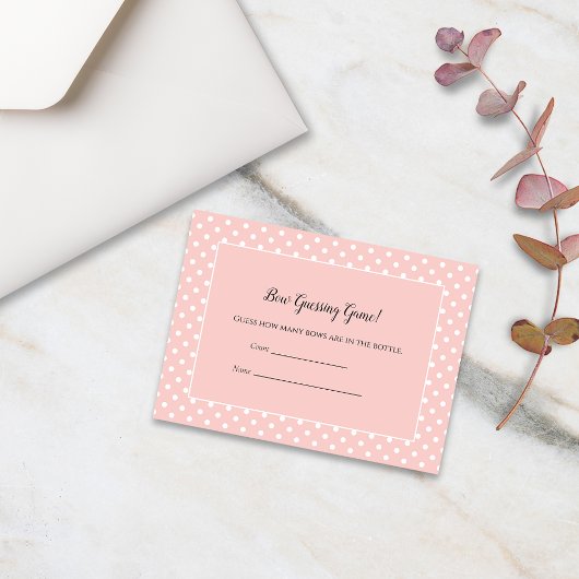 Einfach Niedliches Pink Bow Guessing Count Duwer G Begleitkarte