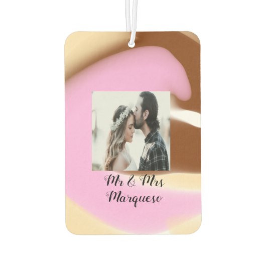 Einfach nur den Namen Foto pink gelb bro hinzufüge Autolufterfrischer (Rückseite)