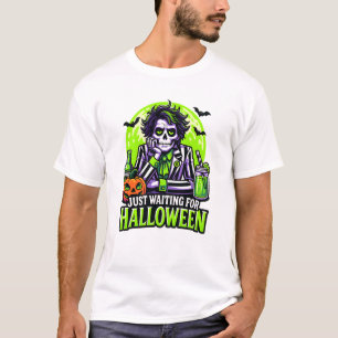 Einfach nur Halloween warten – Lustige Spukzeit T-Shirt