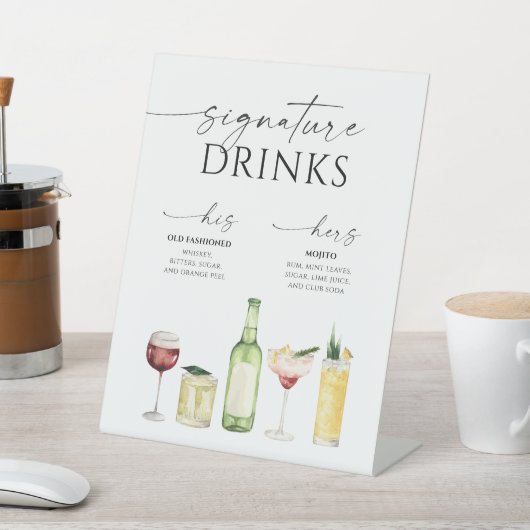 Einfach nur minimale Unterschrift für Hochzeitsget Sockelschild (In SItu)