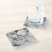 einfach nur minimales Hinzufügen Ihres Logos/Desig Glasuntersetzer (Schrägansicht)