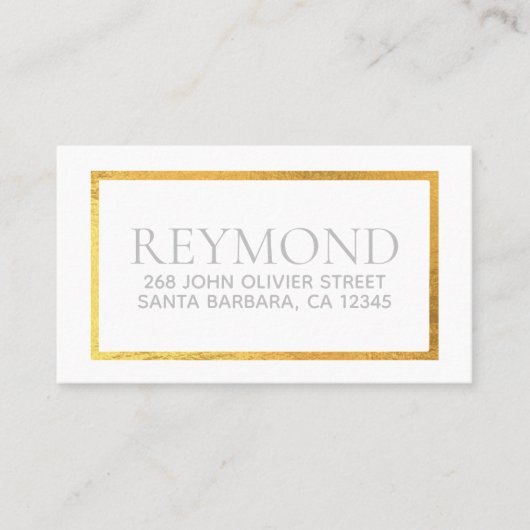 Einfach nur Name und Adresse Chic Visitenkarte (Vorderseite)