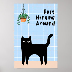Einfach Nur Rumhängen Lustige Katzen Badezimmer Wa Poster