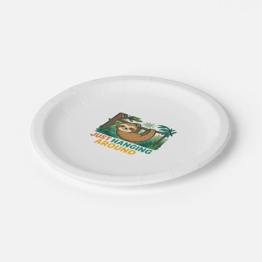 Einfach nur umherhängen (Sleepy Sloth) Essential T Pappteller (Schrägansicht)