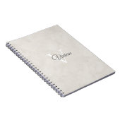 Einfach-Off-White-Aquarell-Monogram-Name-Notebook Notizblock (Rechte Seite)