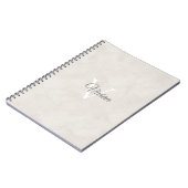 Einfach-Off-White-Aquarell-Monogram-Name-Notebook Notizblock (Linke Seite)