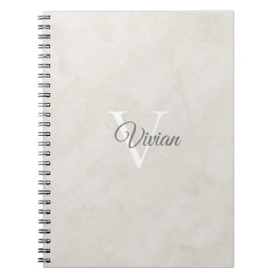 Einfach-Off-White-Aquarell-Monogram-Name-Notebook Notizblock
