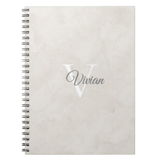 Einfach-Off-White-Aquarell-Monogram-Name-Notebook Notizblock