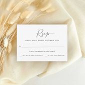einfach | One Guest Count Wedding RSVP Karte