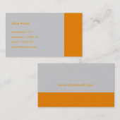Einfach | Orange Grau Visitenkarte (Vorne/Hinten)