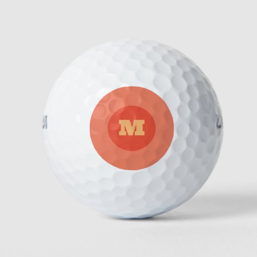 Einfach Orange Monogram modern stilvoll kühl Golfball (Vorderseite)