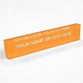 Einfach orangefarbene Farbe Namensplakette