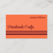 Einfach orangefarbenes Dekor mit klassischen Strei Visitenkarte (Vorderseite)