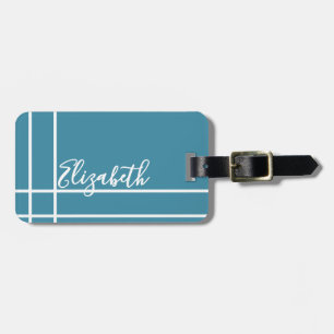 Einfach ozeanblaue minimalistische Damen mit indiv Gepäckanhänger