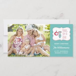 Einfach Peace, Joy und Liebe Weihnachts-Fotokarte Feiertagskarte
