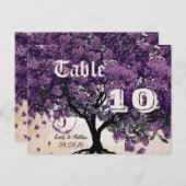 Einfach Peachy Lila Heart Leaf Tree Tischnummer (Vorne/Hinten)