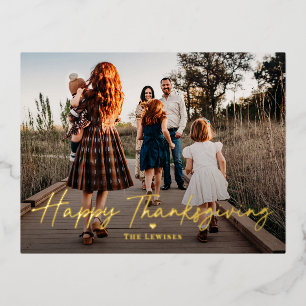 Einfach Penned Foil Foto Erntedank Postkarte