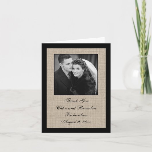 Einfach perfekt Burlap Vielen Dank Karte (Vorderseite)