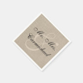 Einfach perfekt Mr. & Mrs. Burlap Napkin Serviette (Ecke)