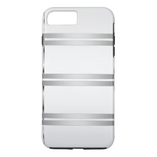 Einfach Personalisiert grau mit Silver Lines iPhone 8 Plus/7 Plus Hülle