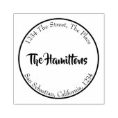 Einfach personalisiert (Kreislinie) Gummistempel (Prägung)