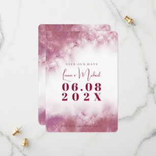 Einfach Personalisierte Marmor Wasserfarbe Roségol Save The Date