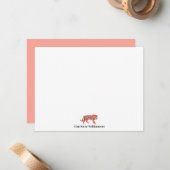 Einfach Personalisierte Stationery Pink Tiger Mitteilungskarte (Vorderseite/Rückseite Beispiel)