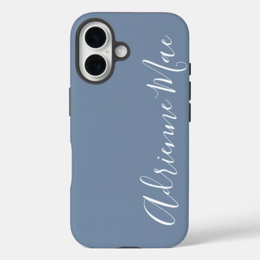 Einfach Personalisierter Monogramm-Name Dusty Blue Case-Mate iPhone Hülle (Rückseite)