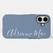 Einfach Personalisierter Monogramm-Name Dusty Blue Case-Mate iPhone Hülle (Rückseite (Horizontal))