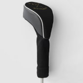 Einfach Personalisierter Name Golfklubs Black and Golf Headcover (angewinkelt)