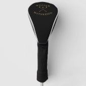 Einfach Personalisierter Name Golfklubs Black and Golf Headcover (Vorderseite)