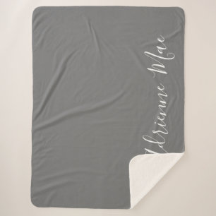 Einfach Personalisierter Pewter Grau Sherpadecke