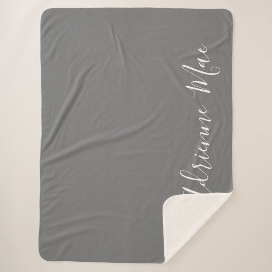 Einfach Personalisierter Pewter Grau Sherpadecke (Vorderseite)