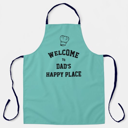 Einfach Personalisierter VATER GLÜCKLICHER PLACE A Schürze (Vorderseite)