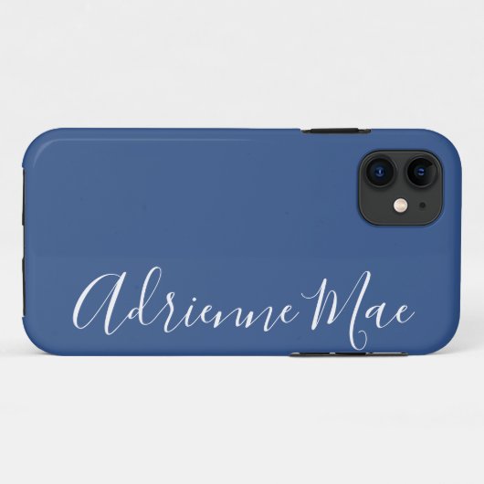 Einfach Personalisiertes Classic Blue Case-Mate iPhone Hülle (Rückseite (Horizontal))