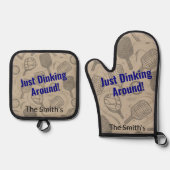 Einfach Personalisiertes Essen genießen Ofenhandschuh & Topflappen-Set (Vorderseite)