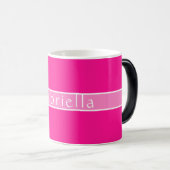 Einfach Personalisiertes Hot Pink Verwandlungstasse (VorderseiteRechts)
