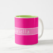Einfach Personalisiertes Hot Pink Zweifarbige Tasse (VorderseiteRechts)