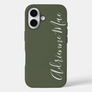 Einfach Personalisiertes Tarngrün Case-Mate iPhone 16 Hülle