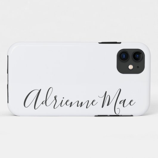 Einfach Personalisiertes Weiß und Holzkohle Case-Mate iPhone Hülle (Rückseite (Horizontal))