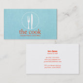 Einfach persönlicher Koch Moderner Catering Türkis Visitenkarte (Vorne/Hinten)