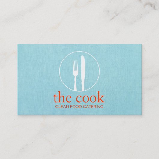Einfach persönlicher Koch Moderner Catering Türkis Visitenkarte (Vorderseite)