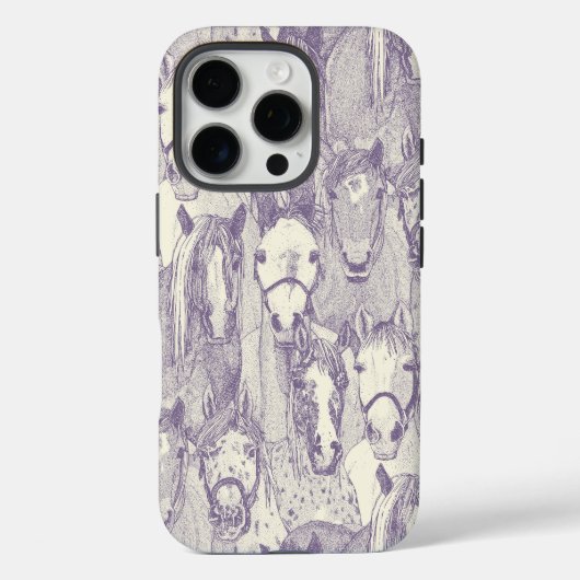 einfach Pferde violette Perle Case-Mate iPhone Hülle (Rückseite)