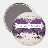 Einfach Pfirsich Herz Baum Save-the-Date-Magnete Magnet (Vorderseite/Rückseite)