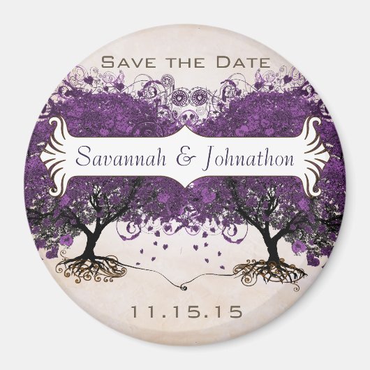 Einfach Pfirsich Herz Baum Save-the-Date-Magnete Magnet (Vorne)