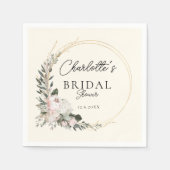 Einfach, Pfirsiche, Eukalyptus, Brautparty Serviette (Vorderseite)