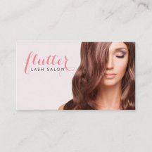 Einfach Pink Lash Salon Foto Business Card