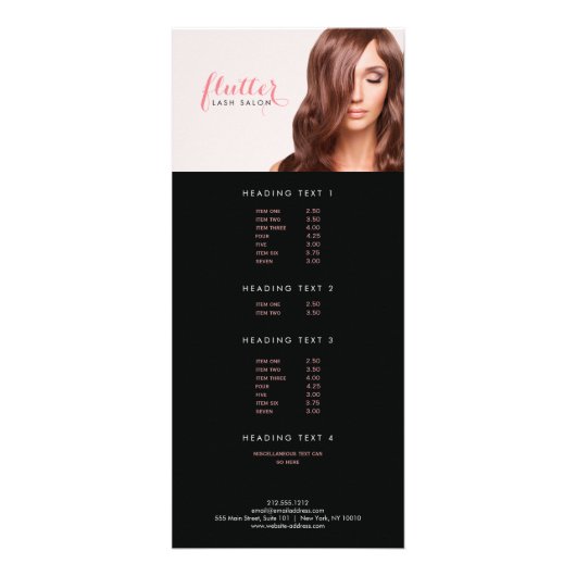Einfach Pink Lash Salon Foto Rack Card Werbekarte (Vorne)