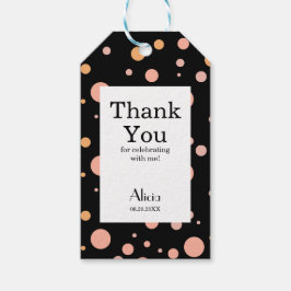 Einfach Pink und Peach Polka Dot Black Vielen Dank Geschenkanhänger